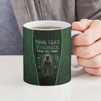 Personalized Muscular Raccoon Weightlifting Ceramic Mug Pain For Growth Dark Fantasy Gym Graphic