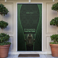 Personalized Muscular Raccoon Weightlifting Door Cover Pain For Growth Dark Fantasy Gym Graphic