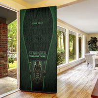 Personalized Muscular Raccoon Weightlifting Door Cover Pain For Growth Dark Fantasy Gym Graphic