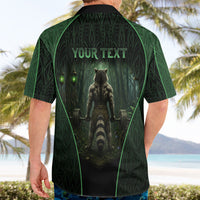 Personalized Muscular Raccoon Weightlifting Hawaiian Shirt Pain For Growth Dark Fantasy Gym Graphic