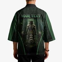 Personalized Muscular Raccoon Weightlifting Kimono Pain For Growth Dark Fantasy Gym Graphic