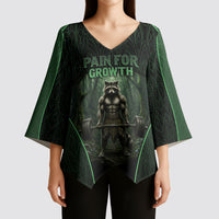 Personalized Muscular Raccoon Weightlifting Kimono Sleeve Blouse Pain For Growth Dark Fantasy Gym Graphic