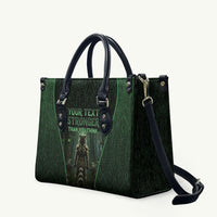 Personalized Muscular Raccoon Weightlifting Leather Bag Pain For Growth Dark Fantasy Gym Graphic