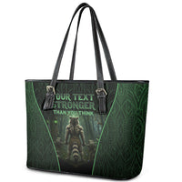 Personalized Muscular Raccoon Weightlifting Leather Tote Bag Pain For Growth Dark Fantasy Gym Graphic