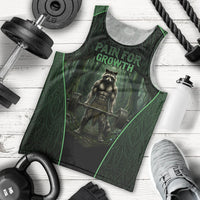 Personalized Muscular Raccoon Weightlifting Men Tank Top Pain For Growth Dark Fantasy Gym Graphic