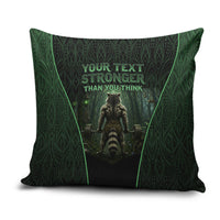 Personalized Muscular Raccoon Weightlifting Pillow Cover Pain For Growth Dark Fantasy Gym Graphic