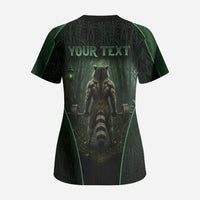 Personalized Muscular Raccoon Weightlifting Scrub Top Pain For Growth Dark Fantasy Gym Graphic