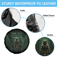 Personalized Muscular Raccoon Weightlifting Spare Tire Cover Pain For Growth Dark Fantasy Gym Graphic