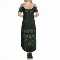 Personalized Muscular Raccoon Weightlifting Summer Maxi Dress Pain For Growth Dark Fantasy Gym Graphic