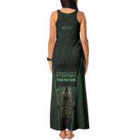 Personalized Muscular Raccoon Weightlifting Tank Maxi Dress Pain For Growth Dark Fantasy Gym Graphic