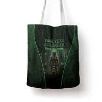Personalized Muscular Raccoon Weightlifting Tote Bag Pain For Growth Dark Fantasy Gym Graphic