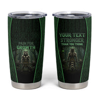 Personalized Muscular Raccoon Weightlifting Tumbler Cup Pain For Growth Dark Fantasy Gym Graphic