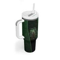 Personalized Muscular Raccoon Weightlifting Tumbler With Handle Pain For Growth Dark Fantasy Gym Graphic