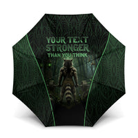 Personalized Muscular Raccoon Weightlifting Umbrella Pain For Growth Dark Fantasy Gym Graphic