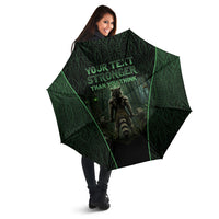 Personalized Muscular Raccoon Weightlifting Umbrella Pain For Growth Dark Fantasy Gym Graphic