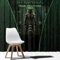 Personalized Muscular Raccoon Weightlifting Window Curtain Pain For Growth Dark Fantasy Gym Graphic
