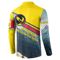 Andorra Button Sweatshirt with Mountain Ridge and Eagle Emblem Design - Wonder Print Shop