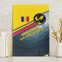 Andorra Canvas Wall Art with Mountain Ridge and Eagle Emblem Design - Wonder Print Shop