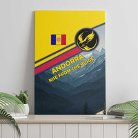 Andorra Canvas Wall Art with Mountain Ridge and Eagle Emblem Design - Wonder Print Shop