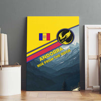 Andorra Canvas Wall Art with Mountain Ridge and Eagle Emblem Design - Wonder Print Shop