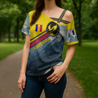Andorra Cross Shoulder Shirt with Mountain Ridge and Eagle Emblem Design - Wonder Print Shop