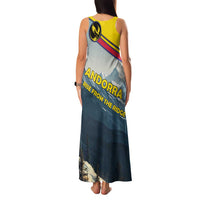 Andorra Family Matching Tank Maxi Dress and Hawaiian Shirt with Mountain Ridge and Eagle Emblem Design - Wonder Print Shop