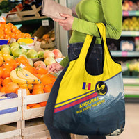 Andorra Grocery Bag with Mountain Ridge and Eagle Emblem Design - Wonder Print Shop