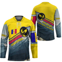 Andorra Hockey Jersey with Mountain Ridge and Eagle Emblem Design - Wonder Print Shop