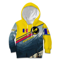 Andorra Kid Hoodie with Mountain Ridge and Eagle Emblem Design - Wonder Print Shop