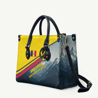 Andorra Leather Bag with Mountain Ridge and Eagle Emblem Design - Wonder Print Shop