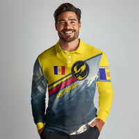 Andorra Long Sleeve Polo Shirt with Mountain Ridge and Eagle Emblem Design - Wonder Print Shop