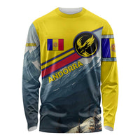 Andorra Long Sleeve Shirt with Mountain Ridge and Eagle Emblem Design - Wonder Print Shop