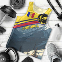 Andorra Men Tank Top with Mountain Ridge and Eagle Emblem Design - Wonder Print Shop