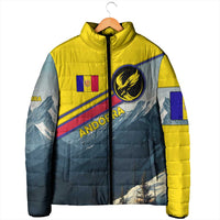 Andorra Padded Jacket with Mountain Ridge and Eagle Emblem Design - Wonder Print Shop