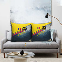 Andorra Pillow Cover with Mountain Ridge and Eagle Emblem Design - Wonder Print Shop
