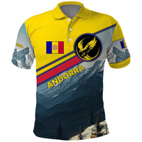 Andorra Polo Shirt with Mountain Ridge and Eagle Emblem Design - Wonder Print Shop