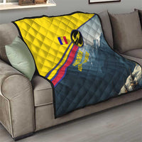 Andorra Quilt with Mountain Ridge and Eagle Emblem Design - Wonder Print Shop