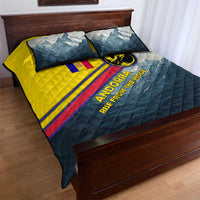 Andorra Quilt Bed Set with Mountain Ridge and Eagle Emblem Design - Wonder Print Shop