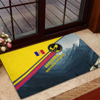 Andorra Rubber Doormat with Mountain Ridge and Eagle Emblem Design - Wonder Print Shop