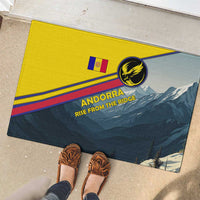 Andorra Rubber Doormat with Mountain Ridge and Eagle Emblem Design - Wonder Print Shop
