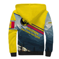 Andorra Sherpa Hoodie with Mountain Ridge and Eagle Emblem Design - Wonder Print Shop