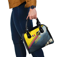 Andorra Shoulder Handbag with Mountain Ridge and Eagle Emblem Design - Wonder Print Shop