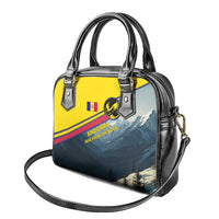 Andorra Shoulder Handbag with Mountain Ridge and Eagle Emblem Design - Wonder Print Shop