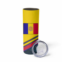 Andorra Skinny Tumbler with Mountain Ridge and Eagle Emblem Design - Wonder Print Shop