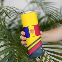 Andorra Skinny Tumbler with Mountain Ridge and Eagle Emblem Design - Wonder Print Shop