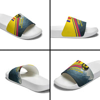 Andorra Slide Sandals with Mountain Ridge and Eagle Emblem Design - Wonder Print Shop