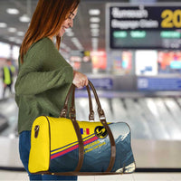 Andorra Travel Bag with Mountain Ridge and Eagle Emblem Design - Wonder Print Shop