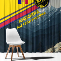 Andorra Window Curtain with Mountain Ridge and Eagle Emblem Design - Wonder Print Shop