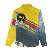 Andorra Women Casual Shirt with Mountain Ridge and Eagle Emblem Design - Wonder Print Shop