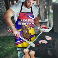 Andorra Apron with Cartoon Ibex and Swirl Stripe Design - Wonder Print Shop